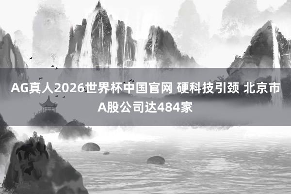 AG真人2026世界杯中国官网 硬科技引颈 北京市A股公司达484家