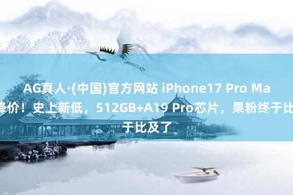 AG真人·(中国)官方网站 iPhone17 Pro Max大降价!史上新低,512GB+A19 Pro芯片,果粉终于比及了