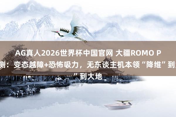 AG真人2026世界杯中国官网 大疆ROMO P2评测：变态越障+恐怖吸力，无东谈主机本领“降维”到大地