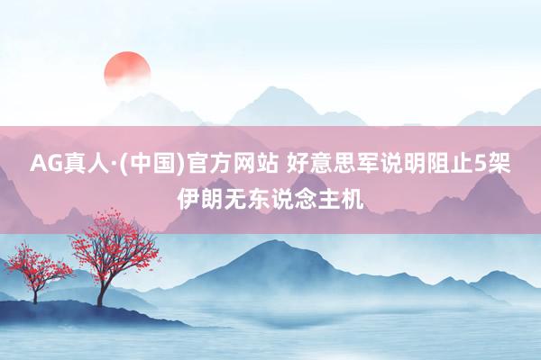 AG真人·(中国)官方网站 好意思军说明阻止5架伊朗无东说念主机