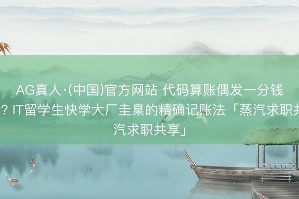 AG真人·(中国)官方网站 代码算账偶发一分钱极端? IT留学生快学大厂圭臬的精确记账法「蒸汽求职共享」