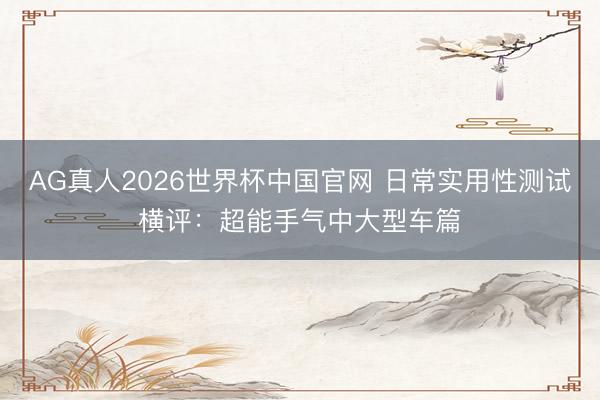 AG真人2026世界杯中国官网 日常实用性测试横评:超能手气中大型车篇
